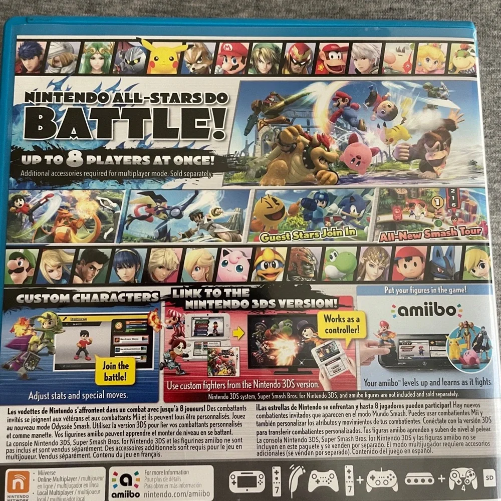 Nintendo Super Smash Bros. for Wii U - Blue Case with Multicolor Cover Art